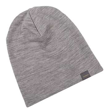 Stay Cozy with MERIWOOL Unisex Merino Wool Cuff Beanie in Gray Heather