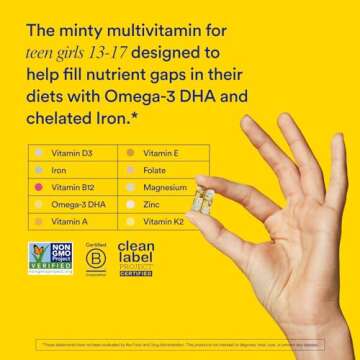 Ritual Teen Vitamins for Girls - Zinc, Vitamin A and D3 for Immune Function Support*, Omega-3 DHA & ...