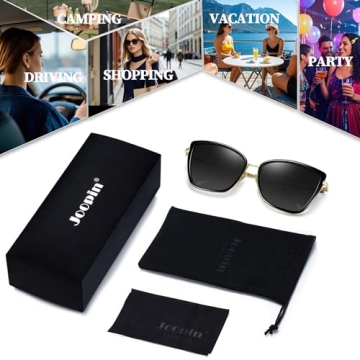 Joopin Oversized Cateye Sunglasses for Women Fashion Becky Large Cat Eye Sun Glasses UV400 Cute Trendy Ladies Big Black Shades Sunnies