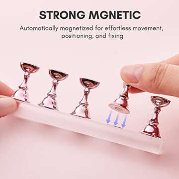 Makartt Nail Stand for Nails Art Display Practice Nail Holder for Painting Nails Stand for False Nail Press On Designs Magnetic Fake Nail Holder with 1M Double-sided Tape For Home DIY Salon Supplies