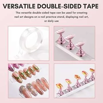 Makartt Nail Stand for Nails Art Display Practice Nail Holder for Painting Nails Stand for False Nail Press On Designs Magnetic Fake Nail Holder with 1M Double-sided Tape For Home DIY Salon Supplies
