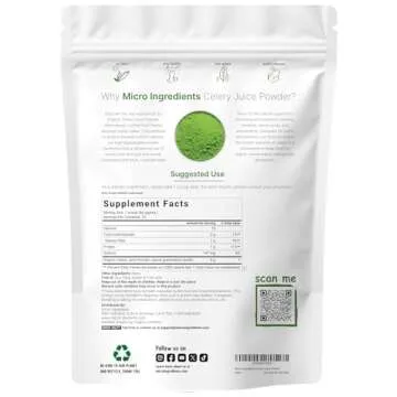 Organic Celery Juice Powder, 20 Ounce (1.25 Pound), 71 Serving, Celery Detox and Cold Pressed, Boost...