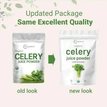 Organic Celery Juice Powder, 20 Ounce (1.25 Pound), 71 Serving, Celery Detox and Cold Pressed, Boosts Immune System, Energy and Supports Gut Health, Rich in Immune Vitamin C and Minerals, Vegan