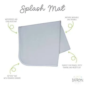 BapronBaby Minimalist Light Grey Splash Mat - Waterproof Catch-All for Under High Chairs, Floors, Ta...