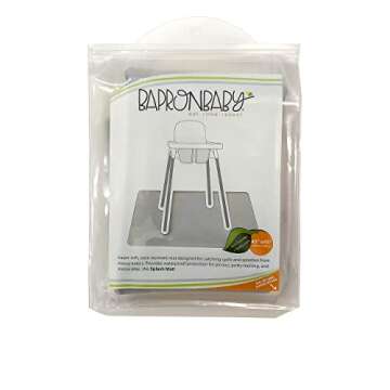 BapronBaby Minimalist Light Grey Splash Mat - Waterproof Catch-All for Under High Chairs, Floors, Tables, Playtime or Arts & Crafts - Machine Washable - 45" x 45”