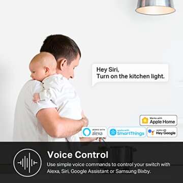 Kasa Apple HomeKit Smart Dimmer Switch KS220P3, Single Pole, Neutral Wire Required,2.4GHz Wi-Fi Light Works with Siri, Alexa and Google Home,UL Certified, No Hub Required,White, 3 Count (Pack of 1)