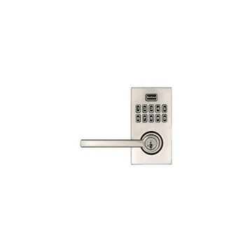 Keyless Entry Smart Lock with Halifax Handle in Satin Nickel