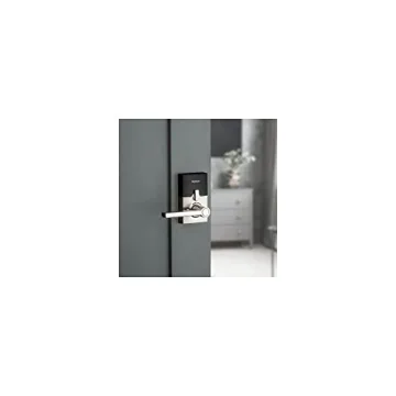 Keyless Entry Smart Lock with Halifax Handle in Satin Nickel