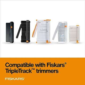Fiskars TripleTrack Trimmer Replacement Blades - 2-Pack - High Profile Style I Blades for Cutting and Scoring - Arts and Crafts - Orange/Black