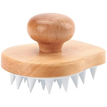 Scalp Massager Shampoo Brush, Wooden Wet and Dry Hair Scalp Care Brush, Shower Brush Scalp Scrubber ...
