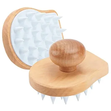 Wooden Scalp Massager with Soft Bristles for Hair Growth