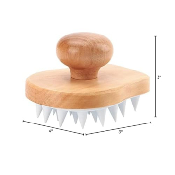 Wooden Scalp Massager with Soft Bristles for Hair Growth