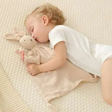 Organic Cotton Bunny Lovey Set - Soft & Safe for Babies