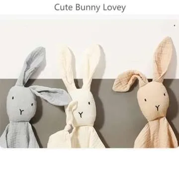 Organic Cotton Bunny Lovey Set - Soft & Safe for Babies