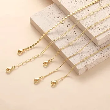 Dainty 14K Gold Plated Bracelet Set for Women