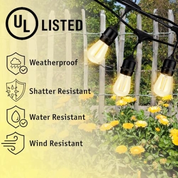 LED Outdoor Patio Lights | 46-Foot String Lights for Entertainment