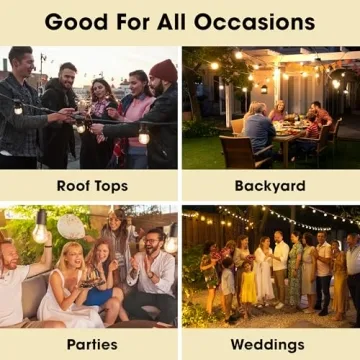 LED Outdoor Patio Lights | 46-Foot String Lights for Entertainment