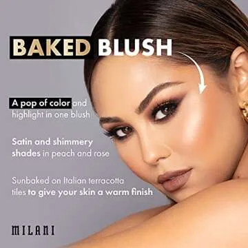 Milani Baked Blush - Red Vino (0.12 Ounce) Cruelty-Free Powder Blush - Shape, Contour & Highlight Face for a Shimmery or Matte Finish