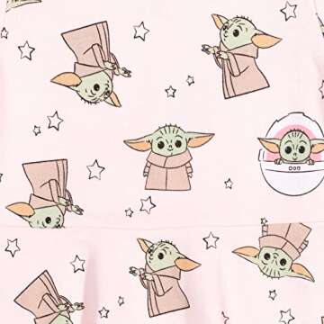 STAR WARS The Child Little Girls French Terry Skater Dress 7-8 Pink
