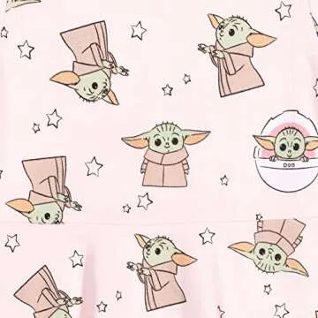 STAR WARS The Child Little Girls French Terry Skater Dress 7-8 Pink