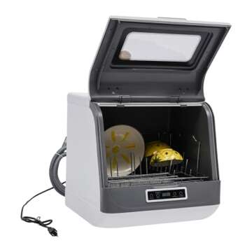 JLYNOWPT Countertop Dishwasher Portable Mini Dishwasher with 3 Wash Programs and Removable Filter fo...