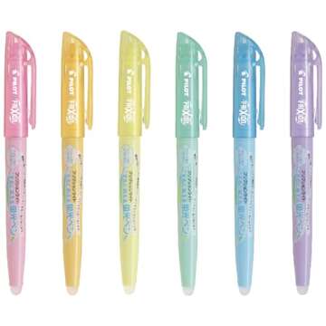 Pilot Frixion Light Soft Color Erasable Highlighter Pen, 6 Color Set (SFL-60SL-6CS)