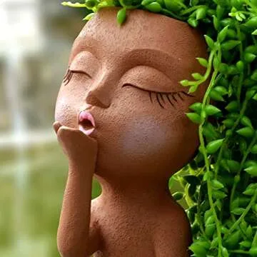 Charming Face Planter - Unique Women Faces Flower Pot for Home Decor