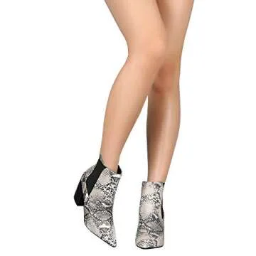 RF ROOM OF FASHION Women's Dressy Block Heel Ankle Boots