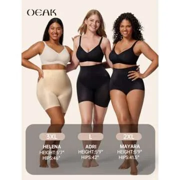 OEAK Womens Shapewear Tummy Control High Waisted Body Shaper Panties Underwear Seamless Shorts & Briefs Girdle Shapewear Black Brief S