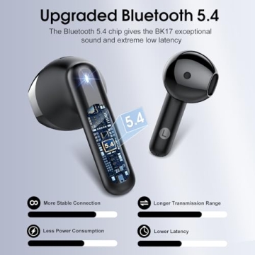 Wireless Earbuds, Bluetooth 5.4 Headphones in Ear buds, HiFi Stereo Wireless Earphones with 4 ENC Noise Cancelling Mics, 40H Wireless Headphones with IP7 Waterproof, LED Display USB C, Mini Ultralight