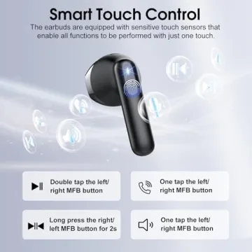 Wireless Earbuds, Bluetooth 5.4 Headphones in Ear buds, HiFi Stereo Wireless Earphones with 4 ENC Noise Cancelling Mics, 40H Wireless Headphones with IP7 Waterproof, LED Display USB C, Mini Ultralight