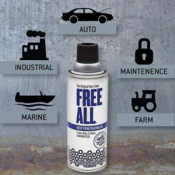 Free All Rust Eater Deep Penetrating Oil, 11 oz Aerosol – Loosens Rusted Bolts, Nuts, Pipe Connect...
