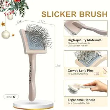 Grooming Dog Slicker Brush for Toy Poodle, Small Doodles & Maine Coon Cats - Best Dog Brush for Cockapoo Cavapoo Maltipoo and Pomeranian - Pet Slicker Brush & Comb Kit for Cats & small Great Pyrenees