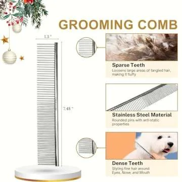 Grooming Dog Slicker Brush for Toy Poodle, Small Doodles & Maine Coon Cats - Best Dog Brush for Cockapoo Cavapoo Maltipoo and Pomeranian - Pet Slicker Brush & Comb Kit for Cats & small Great Pyrenees