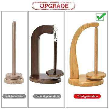 Yarn Holder for Knitting and Crocheting,Crochet Gift for Knitting Lovers,Wooden Yarn Spinner for Crochet by Artowell (Original Bamboo Color)