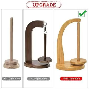 Yarn Holder for Knitting and Crocheting,Crochet Gift for Knitting Lovers,Wooden Yarn Spinner for Crochet by Artowell (Original Bamboo Color)