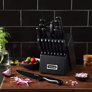McCook® Premium Black Knife Set with Built-in Sharpener