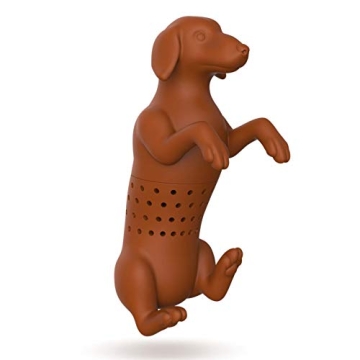 Genuine Fred, HOT DOG, Wiener Dog Reusable Silicone Tea Infuser, Brown, , Fun Gift for Tea Lovers, C...