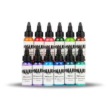 Dynamic Tattoo Ink Set - 12 Colors & 8oz Black Ink