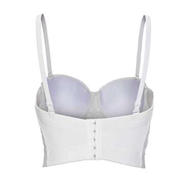 VEENDEO Women's Strap Beads Bustier Corset Crop Top Club Party Bra