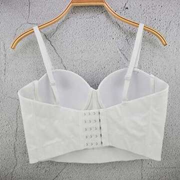 VEENDEO Women's Strap Beads Bustier Corset Crop Top Club Party Bra