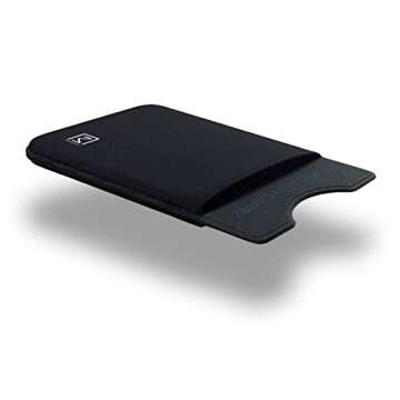 Modern Carry Elastic Minimal Card Holder for Men & Women - Ultra Thin Wallet with 2 Card Slots (Blac...