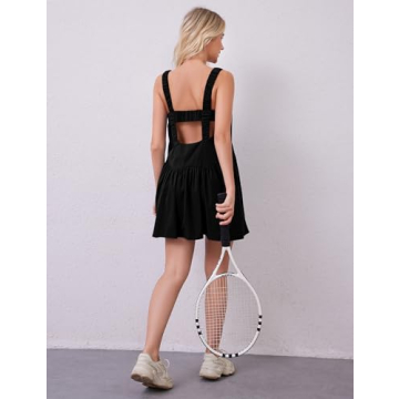 Lauweion Women Athletic Hot Shot Mini Dress with Built-in Bra