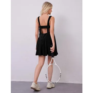 Lauweion Women Athletic Hot Shot Mini Dress with Built-in Bra