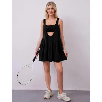 Lauweion Women Athletic Hot Shot Mini Dress with Built-in Bra