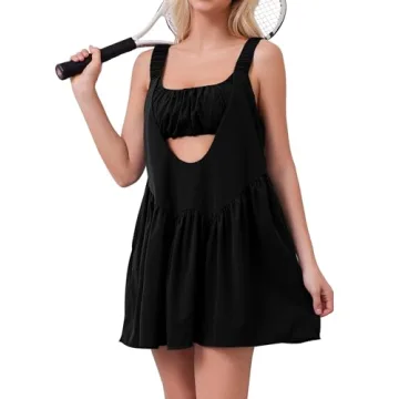 Lauweion Women Athletic Hot Shot Mini Dress with Built-in Bra