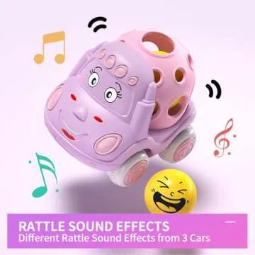 Baby Girl Toys Gifts, Toy Cars for Babies Toddlers, Toddler Push and Go Rattle Pink Car Truck for Baby Girls Gift Ideas Birthday Presents