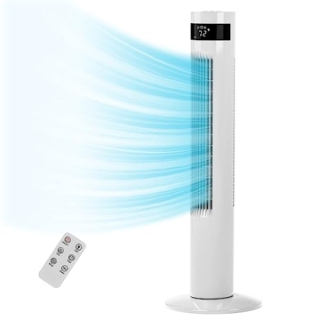 R.W.FLAME White 36" Tower Fan with Remote Control, 3 Modes, LED Display,Oscillation,Portable Floor Bladeless Fan for Bedroom Living Rooms Home Office, White
