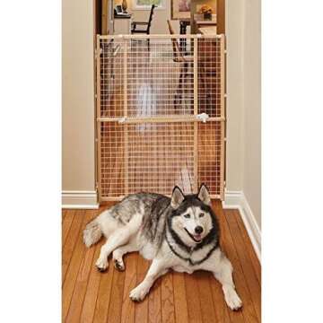 MidWest Homes for Pets Wire Mesh Pet Safety Gate, Pressure Mounted Dog Gate Measures 44 Inches Tall ...