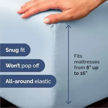 Queen Size 4 Piece Sheet Set - Comfy Breathable & Cooling Bed Sheets Set - Hotel Luxury Bedding for Women, Men, Kids & Teens - Deep Pockets, Easy-Fit, Super Soft & Wrinkle Free - Oeko-Tex - Sky Blue